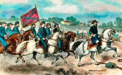 Guerra di secessione: Generale Stuart con la cavalleria confederata nel 1862 da Unknown artist
