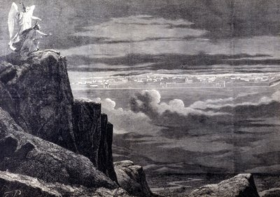 Veduta della Gerusalemme Celeste; immagine della Gerusalemme terrena dopo il Giudizio Universale, discende dal cielo per stabilirsi sulla Terra. Incisione del XIX secolo. da Unknown artist
