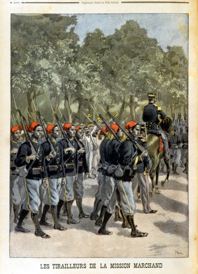 Tirailleurs senegalesi della Missione Marchand a Parigi - in “Le petit journal” del 23/07/1899 da Unknown artist