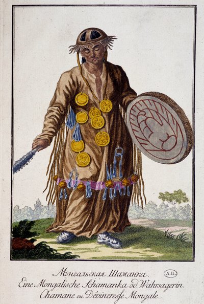 Sciamano o indovina mongola - Incisione da Unknown artist