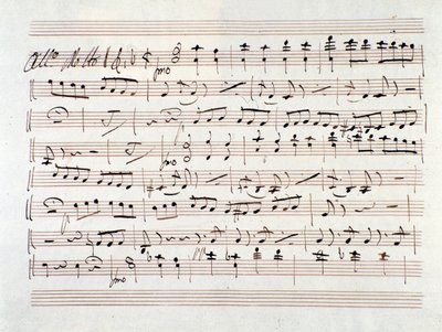 Partitura per Ali Baba, opera di Luigi Cherubini da Unknown artist