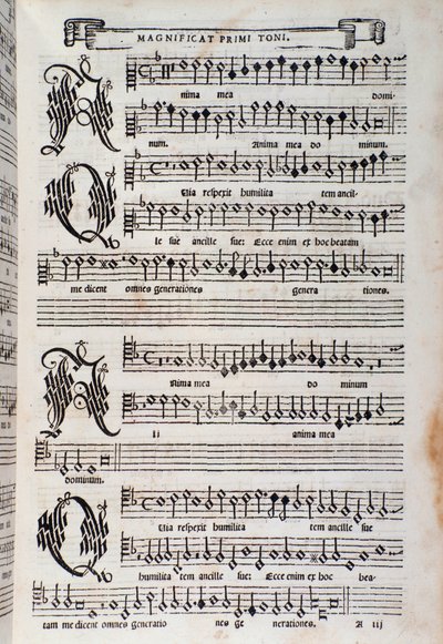 Pagina di spartito del Magnificat di Giovanni Animuccia da Unknown artist