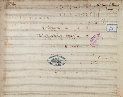 Pagina di spartito della sinfonia di Don Giovanni, opera di Mozart (1812) da Unknown artist