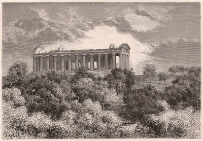 Veduta laterale del Tempio di Concordia ad Agrigento in Sicilia, Italia da Unknown