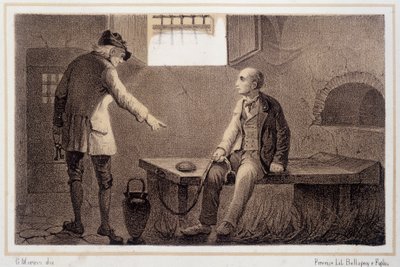 Silvio Pellico (1789 - 1854) trasferito alla fortezza di Spielberg (Spilberk) - in "Storia d