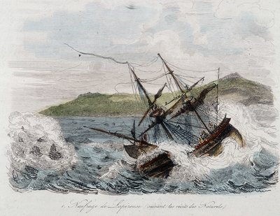 Naufragio della nave di Jean-Francois Galaup, Conte di La Perouse da Unknown artist