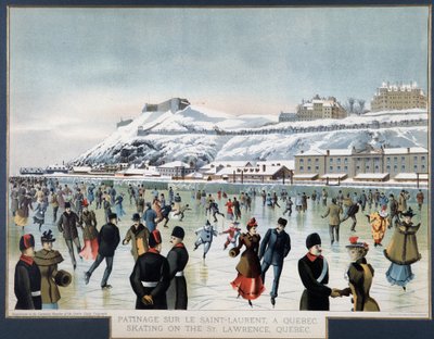 Pattinaggio sul Saint Laurent, Quebec, s.d. da Unknown artist