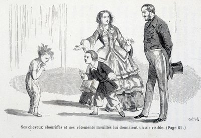 Sophie bagnata - in "Le disgrazie di Sophie" della Contessa di Ségur, Hachette da Unknown artist