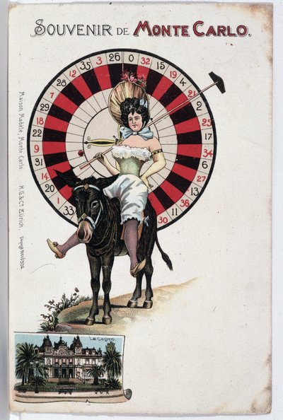 Cartolina ricordo di Monte Carlo, fine XIX secolo da Unknown artist