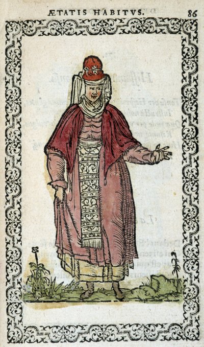 Donna spagnola - in "Habits et effigies" di Jean Sulperius da Unknown artist