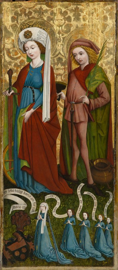 Santa Caterina e San Vito con Anna von Freiberg e le sue figlie da Unknown artist