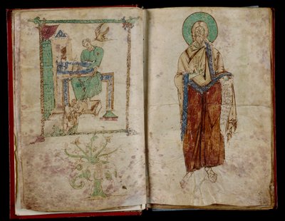 San Giovanni e lo Spirito Santo che ispira San Gregorio: graduale 6B 59 da Unknown