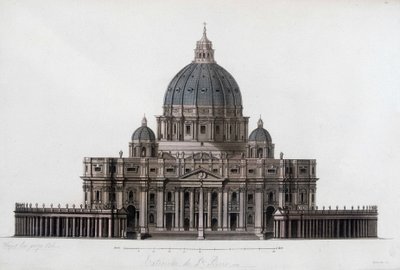 Basilica di San Pietro a Roma in Vaticano. In “Il costume antico e moderno” 1819-1820, di Jules Ferrario da Unknown artist