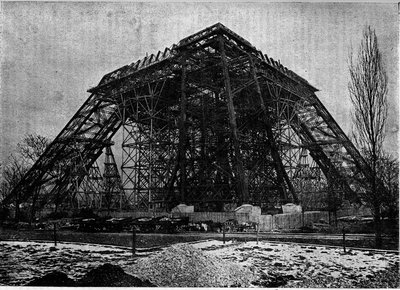 Stato della costruzione della Torre Eiffel a Parigi all