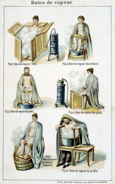 Bagni di vapore - in "Bilz, Medicina Naturale", fine XIX secolo da Unknown artist