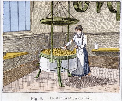Sterilizzazione del latte - incisione, fine XIX secolo da Unknown artist