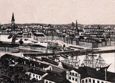 Stoccolma, Svezia: vista della città (Vista Generale) in "Il mondo illustra 168 vedute" da Unknown artist