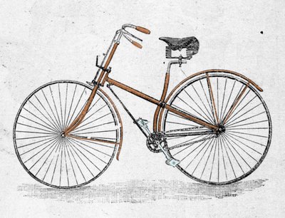 Modello di bicicletta a corpo dritto. da Unknown artist