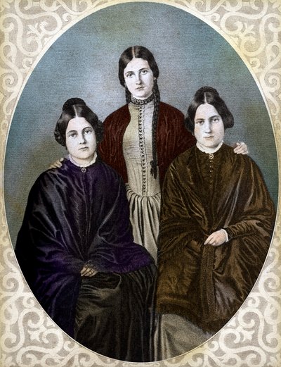Le sorelle Fox Margaretta, Kate e Leah, pioniere dello spiritualismo da Unknown artist