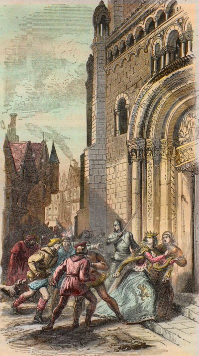 La rivolta dei Namurois nel 1256. (Namur o Nameur). Incisione del 1868 in 