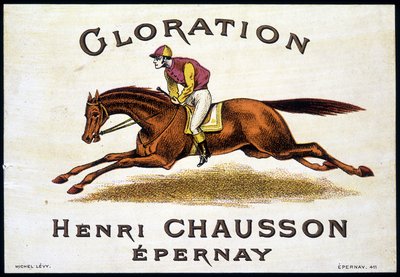 Etichetta di "Glorination Henri Chausson Epernay": equitazione, XIX secolo da Unknown artist