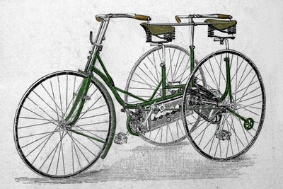Modello di triciclo tandem da Unknown artist