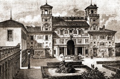 Terrazza e facciata di Villa Medici. Viaggio di Francis Wey 1864-1869 in Tour du monde 1870 1° semestre da Unknown artist
