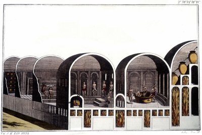 Le Terme di Caracalla a Roma. Incisione dell