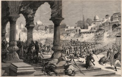 La battaglia di Manipur - Insurrezioni indiane britanniche - Massacro di una colonna di circa 500 soldati inglesi, chiamati dal Maharajah i cui sudditi si erano ribellati a Manipur (territorio ai confini di Assam e Birmania) in India da Unknown artist