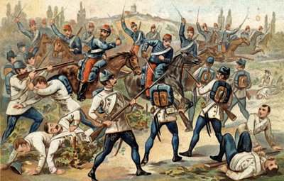 La battaglia di Solferino (24 giugno) da Unknown artist