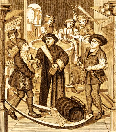 Il vescovo di Tournai che riceve la decima della birra a Tournai da Unknown artist
