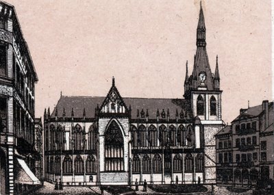 La Cattedrale di San Paolo a Liegi in Belgio in "Il mondo illustrato 168 vedute". Senza data (fine XIX secolo) da Unknown artist