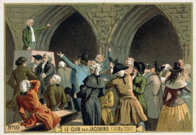 Il Club dei Giacobini (14/05/1790). Cromolitografia del XIX secolo da Unknown artist