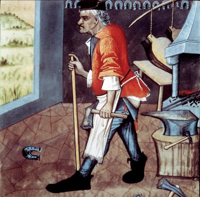 Il fabbro (dettaglio) da Unknown artist