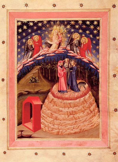 La Divina Commedia di Dante Alighieri (1265-1321): rappresentazione della Gloria, da un manoscritto del XIV secolo (miniatura) da Unknown artist