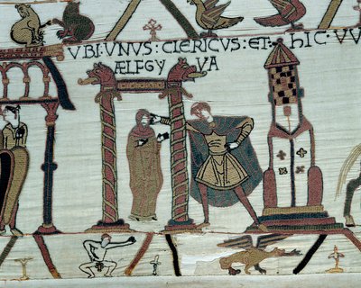 Il duca di Normandia Guglielmo il Conquistatore (1027-1087) promette sua figlia Aelfgyve in matrimonio a Harold (dettaglio dell
