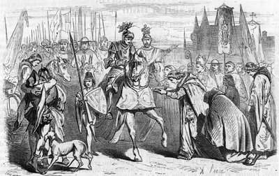 I francesi andarono a Bordeaux il 23 giugno 1451 sotto Carlo VII, la fine della riconquista contro gli inglesi (incisione del XIX secolo) da Unknown artist