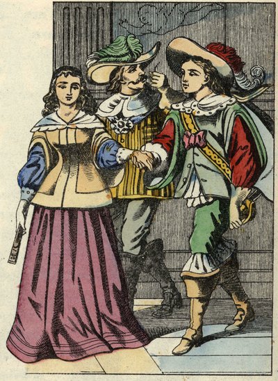 Il Marchese di Carabas, la principessa e il re nel castello. Illustrazione della fiaba "Il gatto con gli stivali" di Charles Perrault da Unknown artist