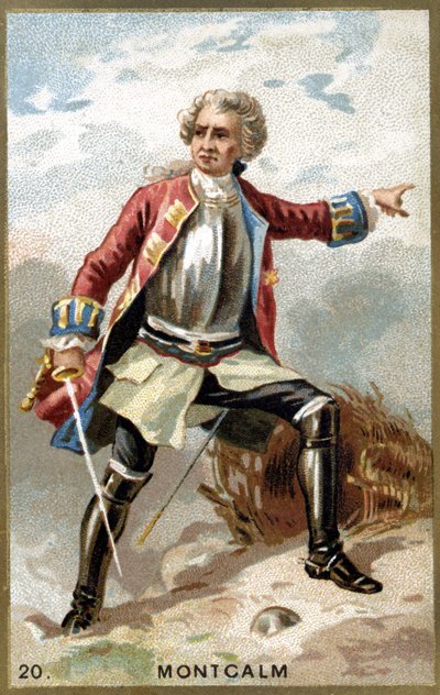 Il Marchese di Montcalm di Saint-Véran, generale francese (cromolitografia del XIX secolo) da Unknown artist