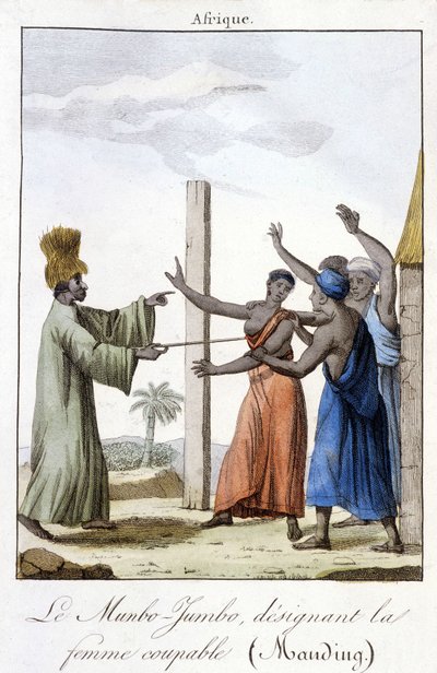 Il Munbo-Jumbo, che designa la donna colpevole (Manding) da Unknown artist
