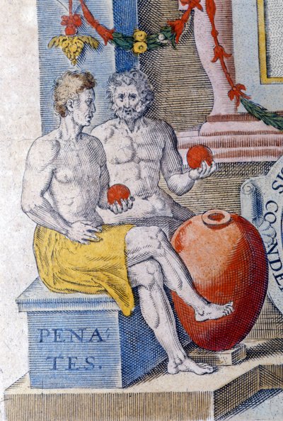 I Penati. (dei domestici che proteggono la città o la casa). da Unknown artist