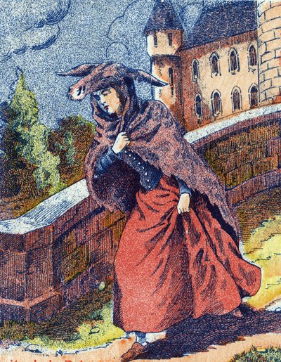 La fuga della principessa. Illustrazione anonima per "Pelle d