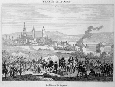 Le truppe prussiane presero la città di Magonza dai francesi, luglio 1793. Incisione del XIX secolo da Unknown artist