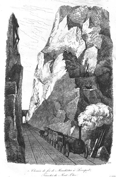 La ferrovia da Liverpool a Manchester: La trincea del Monte degli Ulivi da Unknown artist