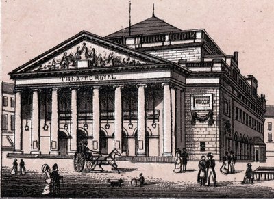 Il Teatro Reale a Bruxelles in Belgio in "Il mondo illustra 168 vedute" da Unknown artist