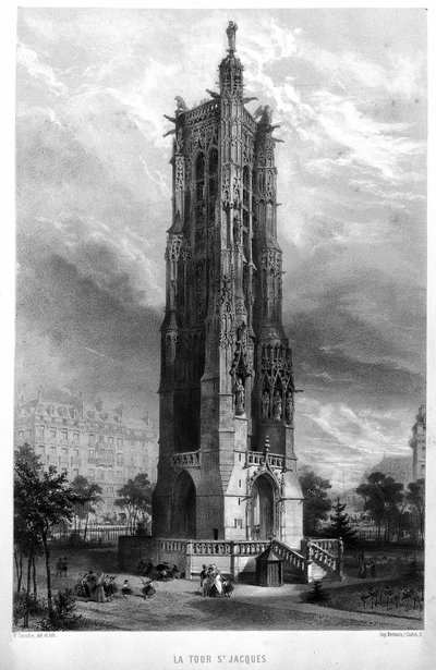 La Torre Saint Jacques a Parigi nel XIX secolo da Unknown artist