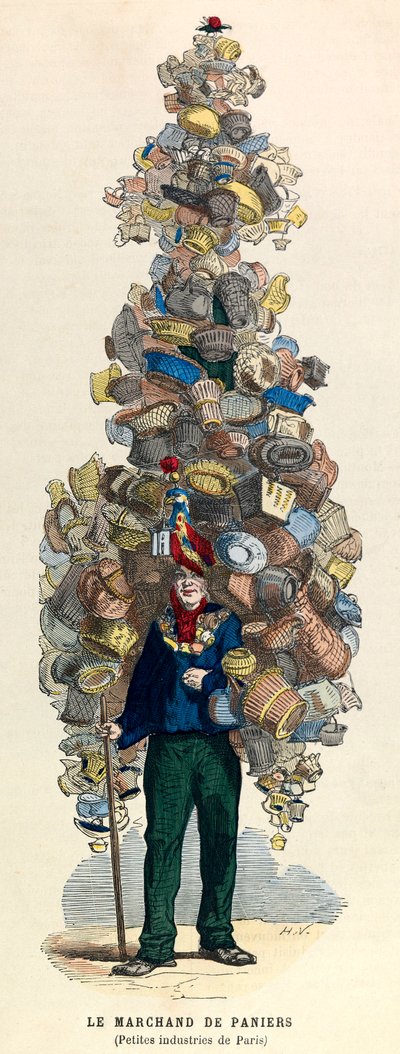 Il mercante di cesti a Parigi nel XIX secolo da Unknown artist
