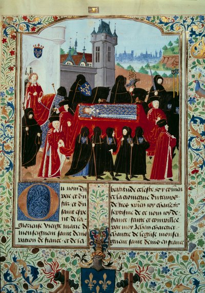 Il corpo del defunto Re Carlo VI (1368-1422) viene portato via, dietro il corteo il nuovo Re Carlo VII (1403-1461) il 22/10/1422 da Unknown artist