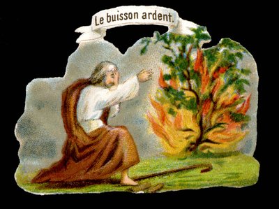 Il roveto ardente - Immagine popolare. Cromolitografia del XIX secolo da Unknown artist