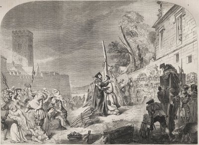Il rogo dei vescovi Nicholas Ridley e Hugh Latimer vicino ai cancelli del Balliol College, Oxford, Inghilterra da Unknown artist